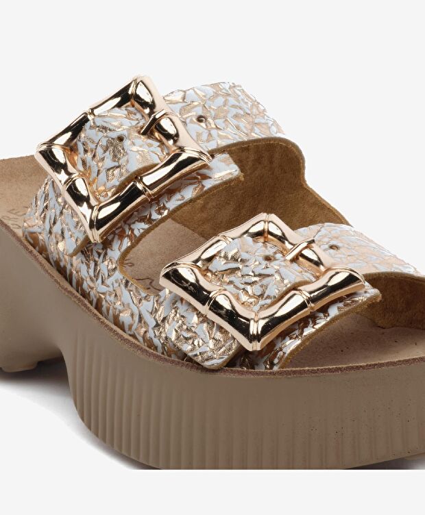 Kadın Rose Altın Hakiki Deri Terlik - 5