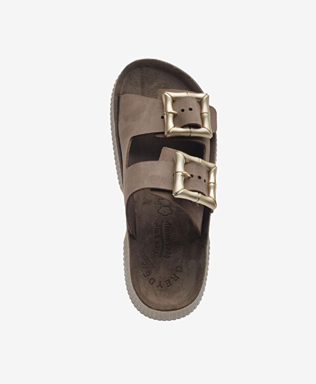 Kadın Kahverengi Nubuk Hakiki Deri Terlik - 4