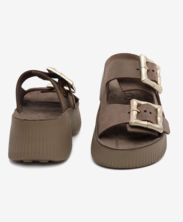 Kadın Kahverengi Nubuk Hakiki Deri Terlik - 7