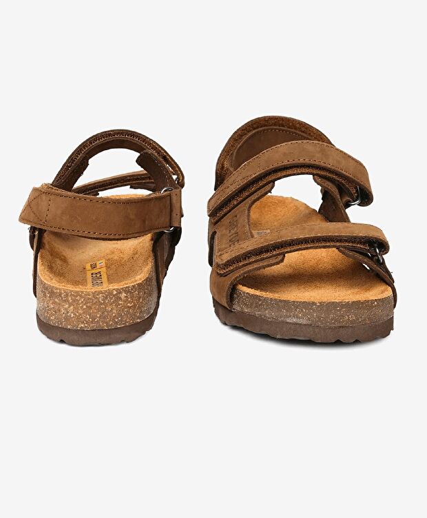 Erkek Çocuk Kahverengi Hakiki Deri Sandalet - 7