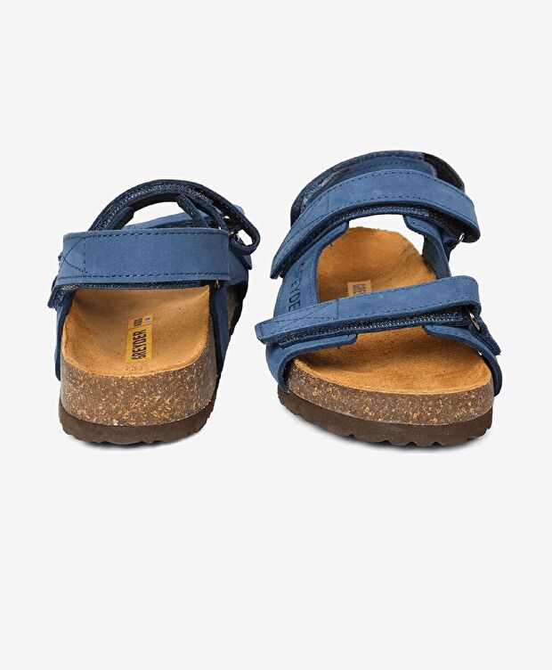 Erkek Çocuk Mavi Hakiki Deri Sandalet - 7
