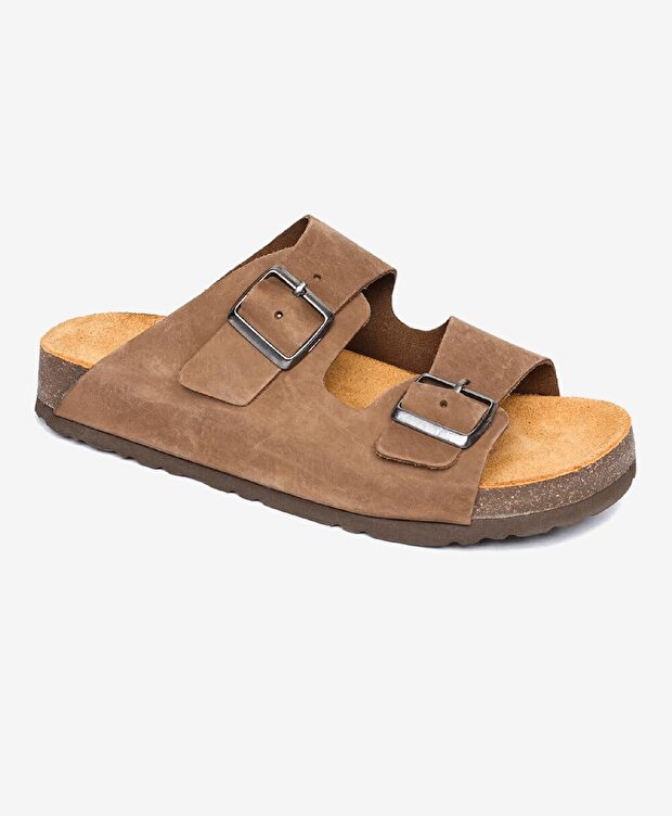 Kız Çocuk Kahverengi Hakiki Deri Terlik - 2