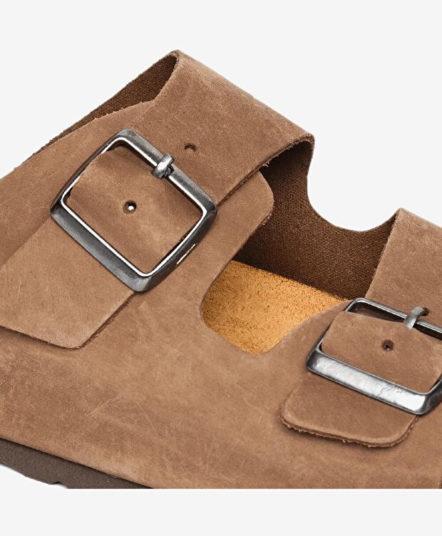 Kız Çocuk Kahverengi Hakiki Deri Terlik - 5