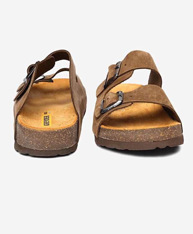 Kız Çocuk Kahverengi Hakiki Deri Terlik - 7