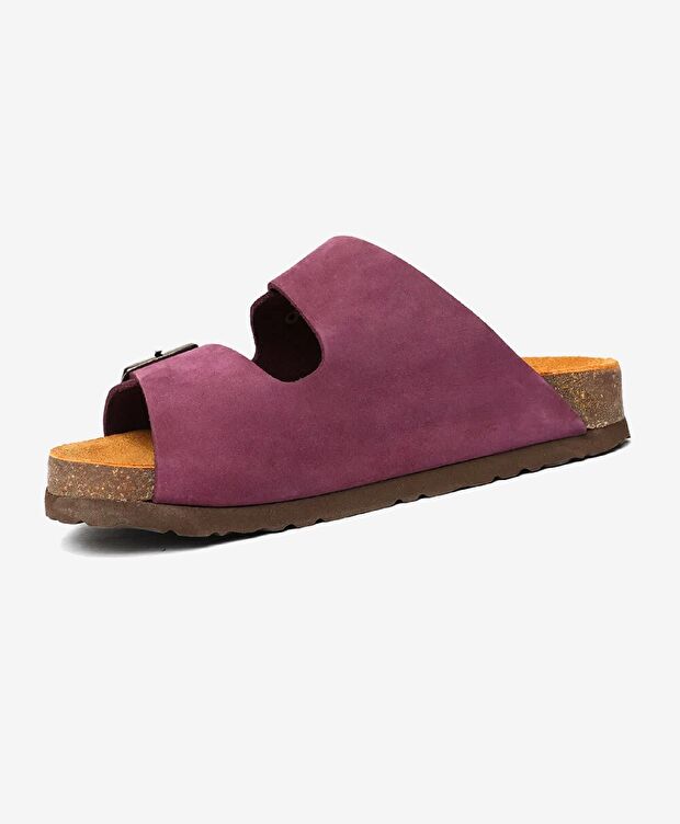 Kız Çocuk Mor Hakiki Deri Terlik - 3