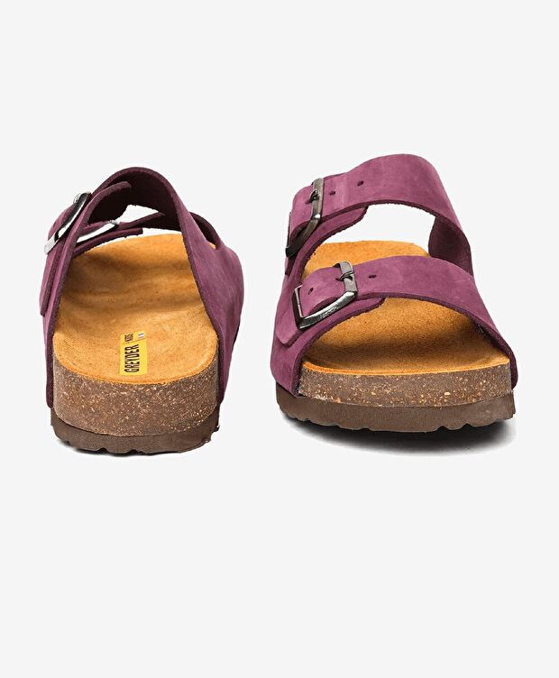 Kız Çocuk Mor Hakiki Deri Terlik - 7