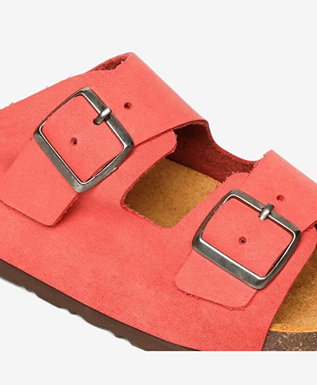 Kız Çocuk Pembe Hakiki Deri Terlik - 5