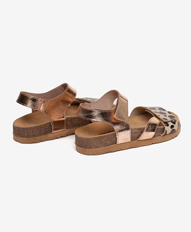Kız Çocuk Bakır Hakiki Deri Sandalet - 4