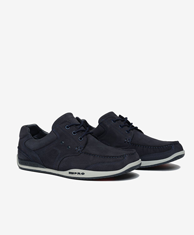 Erkek Lacivert Hakiki Deri Marine Ayakkabı - 3