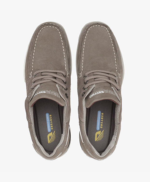 Erkek Gri Hakiki Deri Marine Ayakkabı - 5