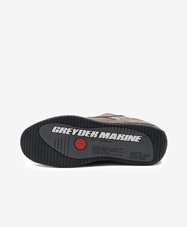 Erkek Gri Hakiki Deri Marine Ayakkabı - 6