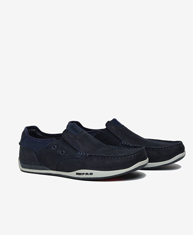 Erkek Lacivert Hakiki Deri Marine Ayakkabı - 3