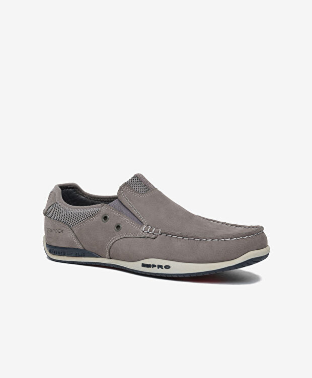 Erkek Gri Hakiki Deri Marine Ayakkabı - 2