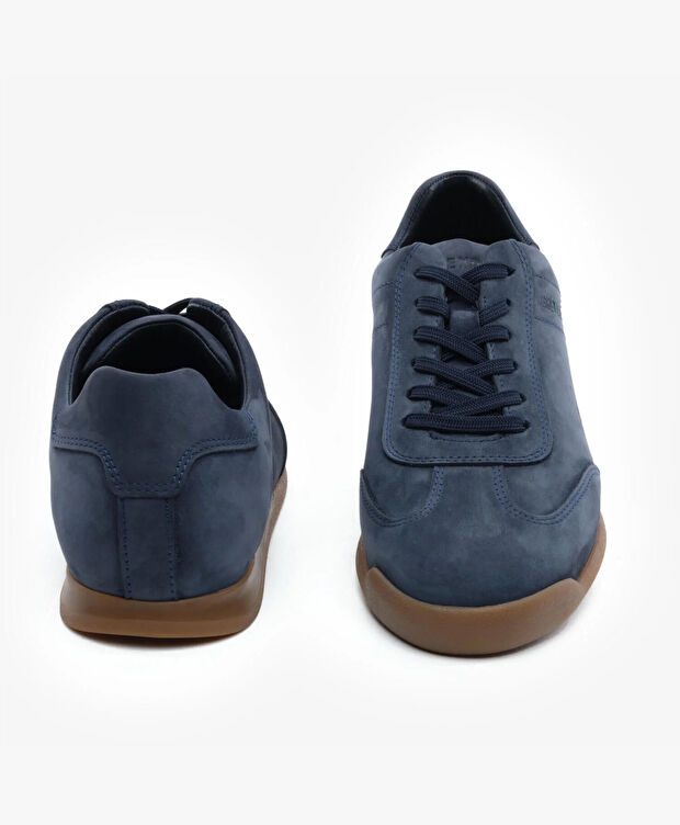 Erkek Lacivert Hakiki Deri Nubuk Casual Ayakkabı - 6
