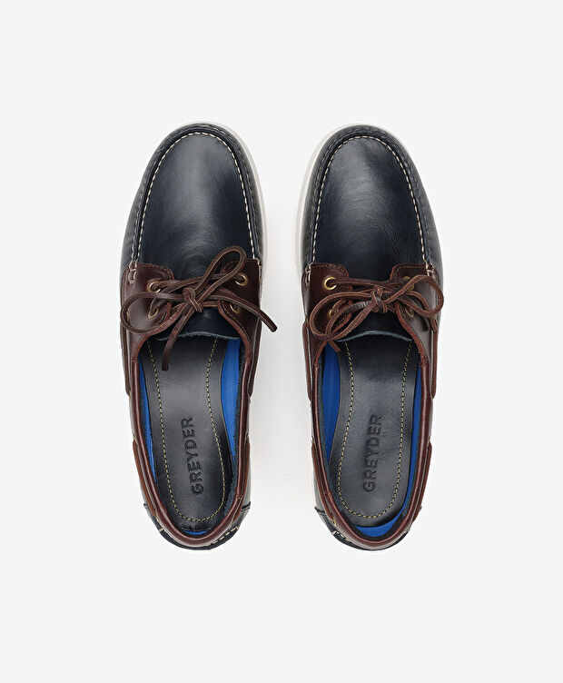 Erkek Lacivert Hakiki Deri Marine Ayakkabı - 5