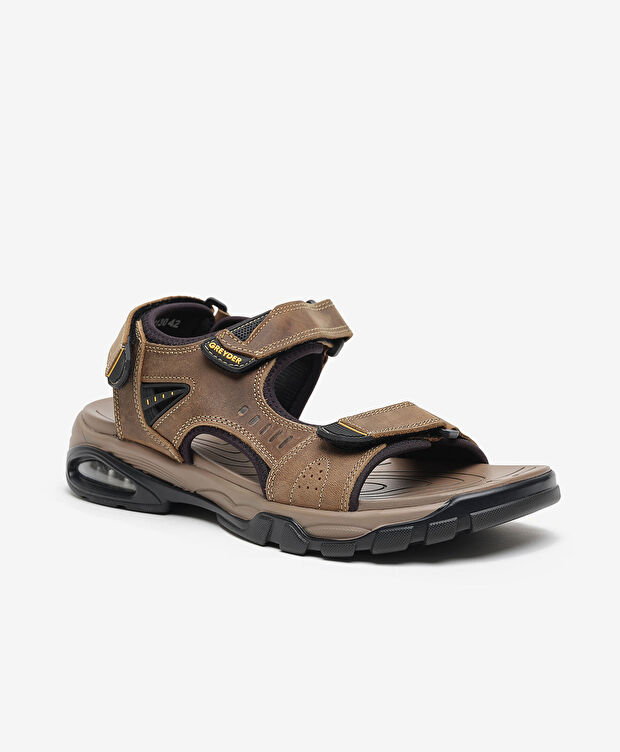 Erkek Vizon Hakiki Deri Sandalet - 2