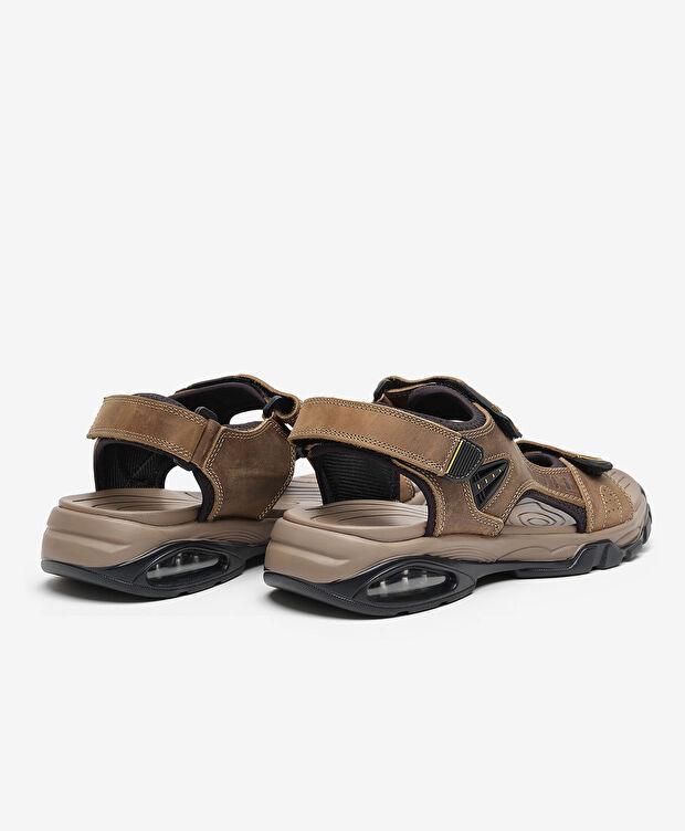 Erkek Vizon Hakiki Deri Sandalet - 4