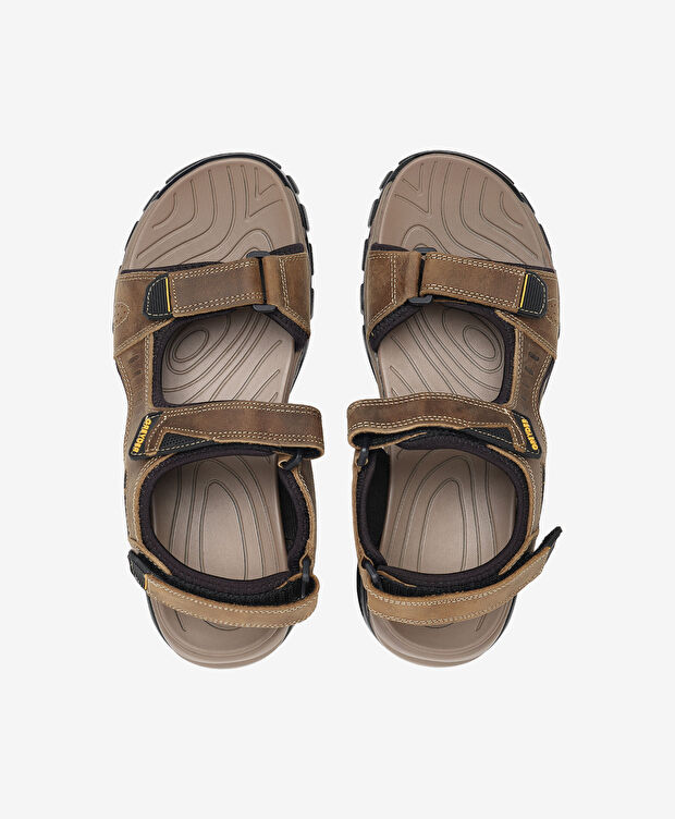 Erkek Vizon Hakiki Deri Sandalet - 5