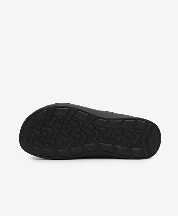 Erkek Siyah Hakiki Deri Sandalet - 6