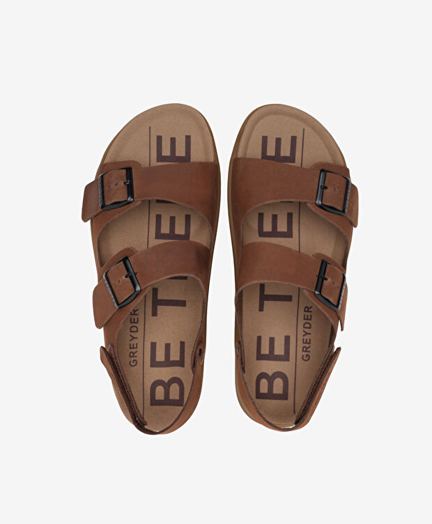 Erkek Vizon Nubuk Sandalet - 5