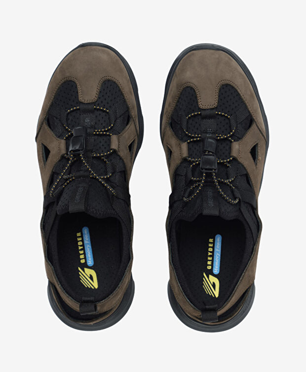 Erkek Duman Nubuk Hakiki Deri Sandalet - 5