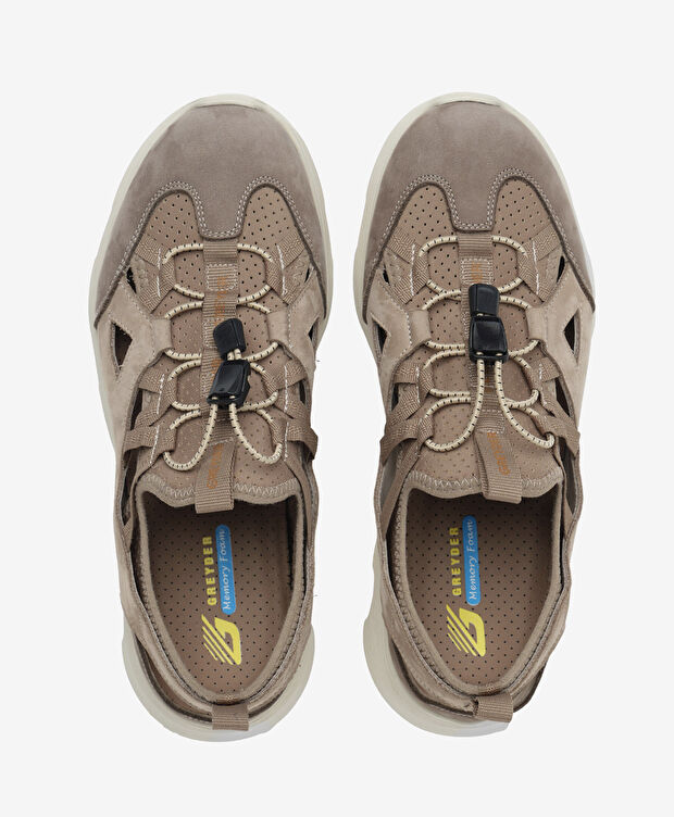 Erkek Vizon Nubuk Hakiki Deri Sandalet - 5