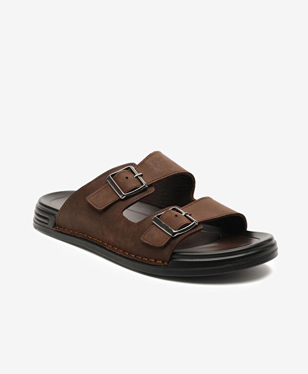 Erkek Kahverengi Hakiki Deri Terlik - 2