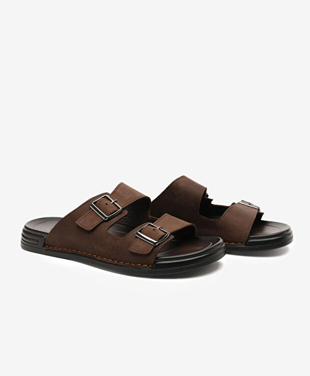 Erkek Kahverengi Hakiki Deri Terlik - 3