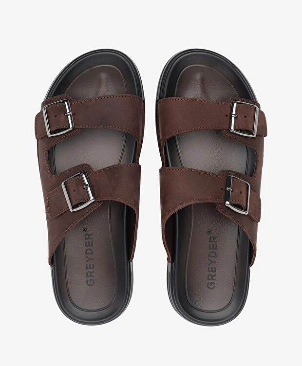 Erkek Kahverengi Hakiki Deri Terlik - 5