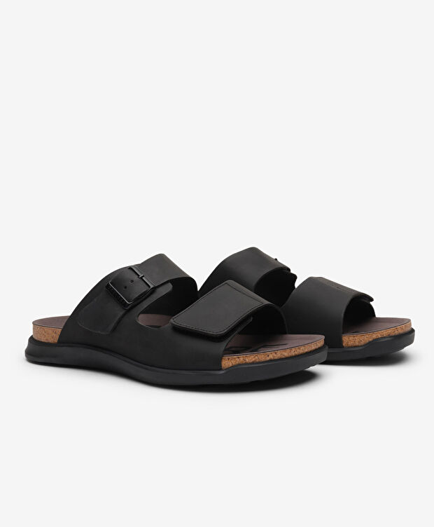 Erkek Siyah Hakiki Deri Terlik - 3