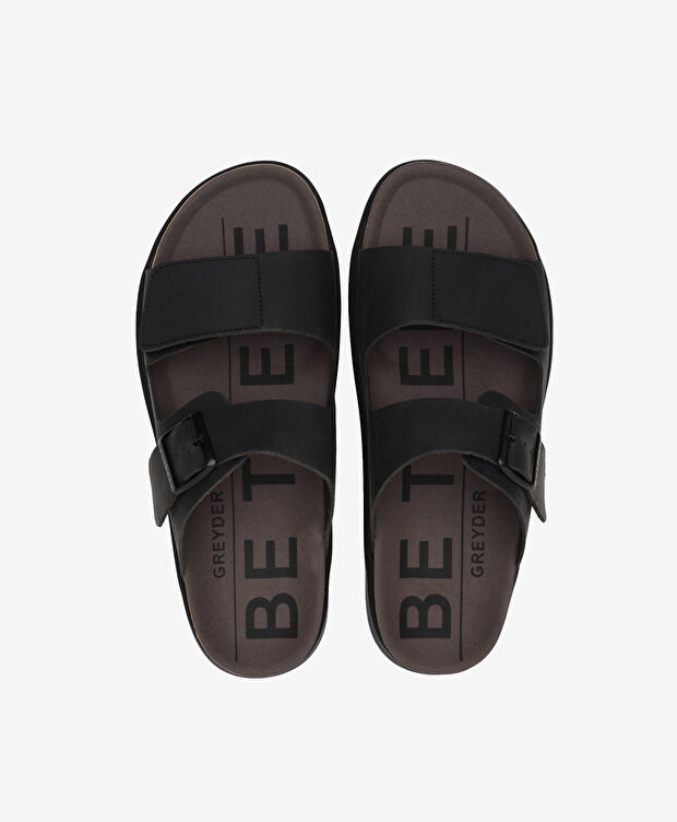 Erkek Siyah Hakiki Deri Terlik - 5