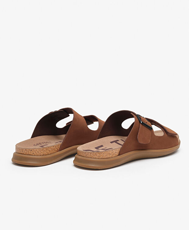 Erkek Vizon Nubuk Hakiki Deri Terlik - 4