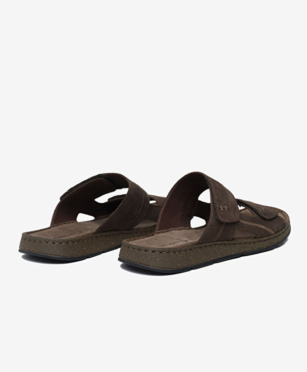 Erkek Kahverengi Nubuk Hakiki Deri Terlik - 4