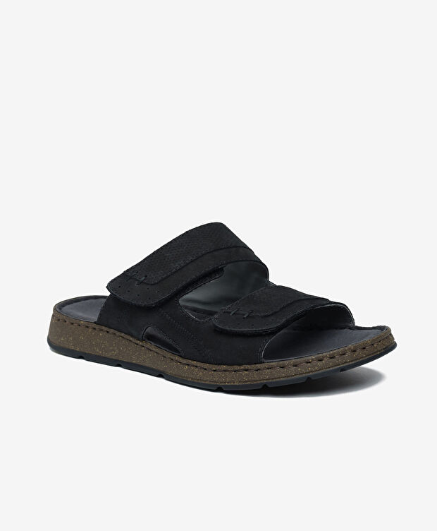 Erkek Siyah Nubuk Hakiki Deri Terlik - 2