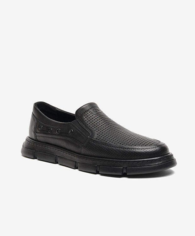 Erkek Siyah Hakiki Deri Comfort Ayakkabı - 2