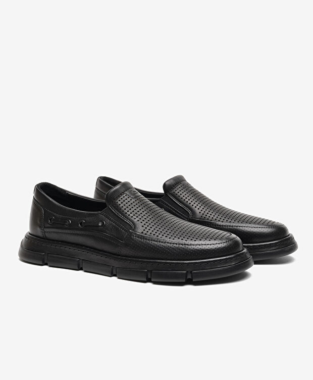 Erkek Siyah Hakiki Deri Comfort Ayakkabı - 3