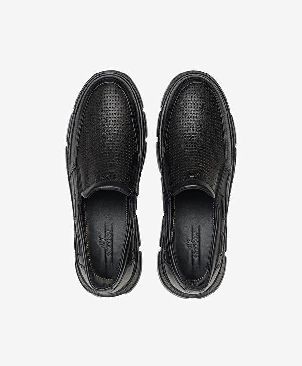 Erkek Siyah Hakiki Deri Comfort Ayakkabı - 5