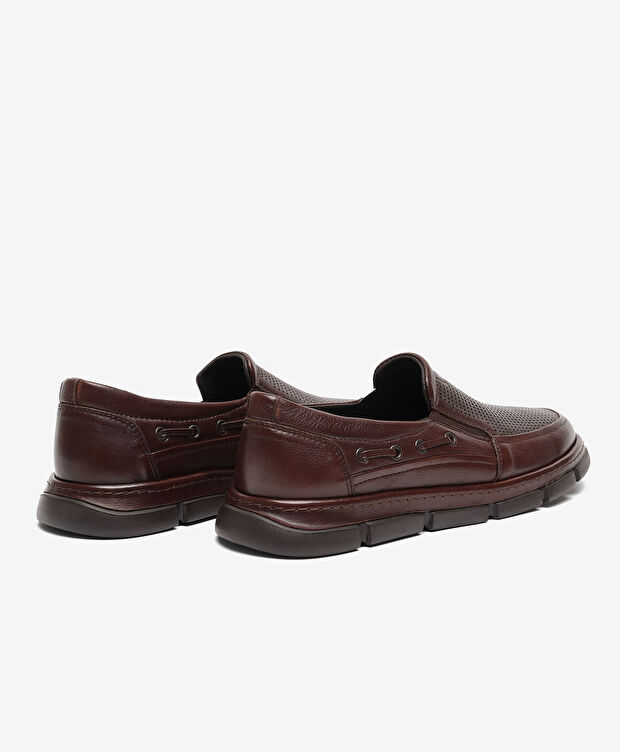 Erkek Kahverengi Hakiki Deri Comfort Ayakkabı - 4