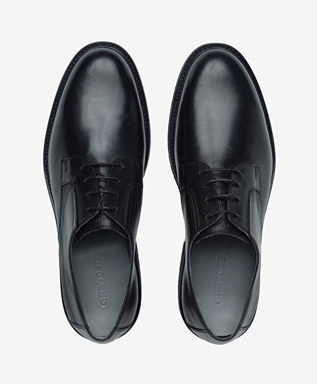 Erkek Siyah Hakiki Deri Klasik Ayakkabı - 5