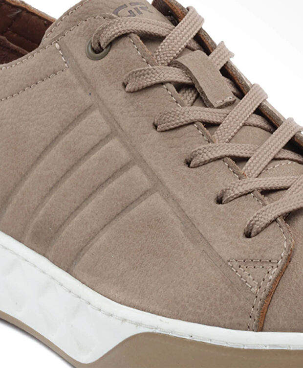 Erkek Vizon Hakiki Deri Sneaker Ayakkabı - 5