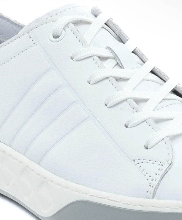 Erkek Beyaz Hakiki Deri Sneaker Ayakkabı - 5