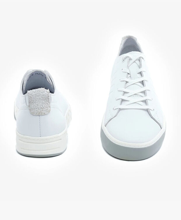 Erkek Beyaz Hakiki Deri Sneaker Ayakkabı - 7