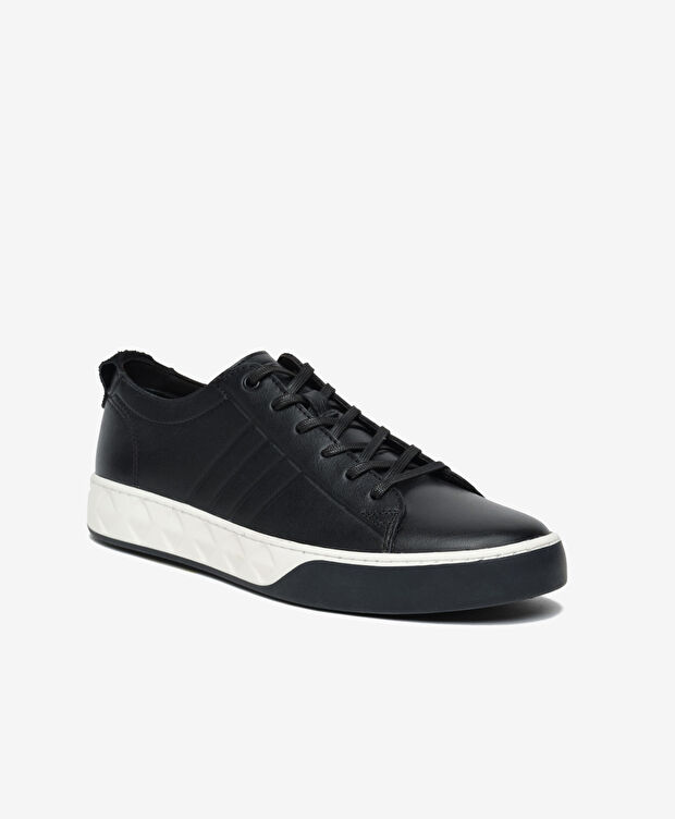 Erkek Siyah Hakiki Deri Sneaker Ayakkabı - 2