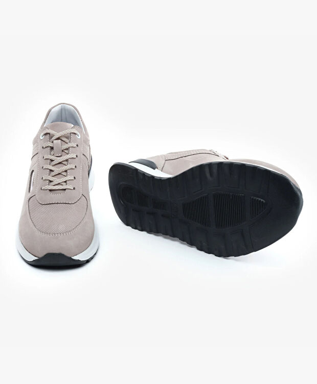 Erkek Vizon Hakiki Deri Nubuk Sneaker Ayakkabı - 6