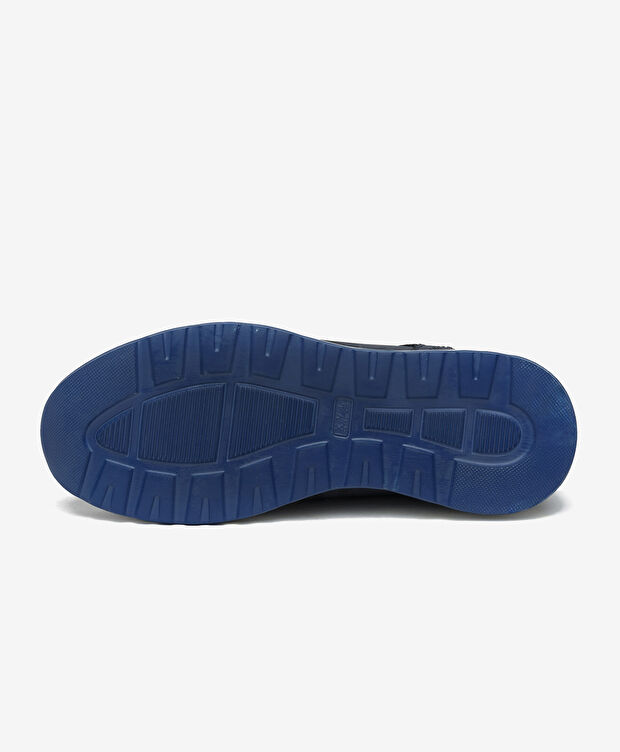 Erkek Lacivert Hakiki Deri Nubuk Sneaker Ayakkabı - 6