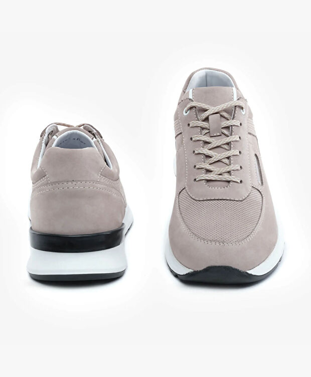 Erkek Vizon Hakiki Deri Nubuk Sneaker Ayakkabı - 7