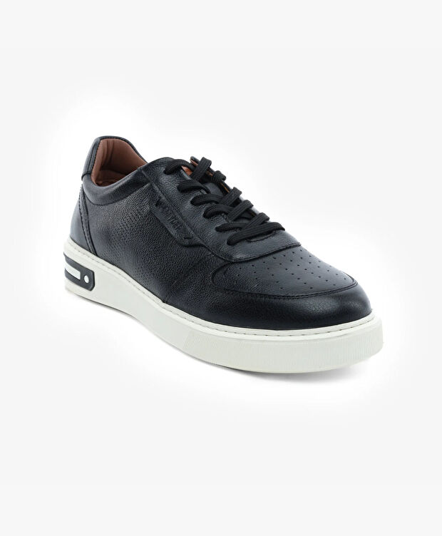 Erkek Siyah Hakiki Deri Sneaker Ayakkabı - 2