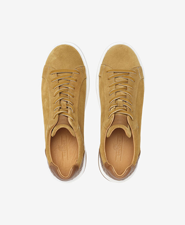 Erkek Hardal Hakiki Deri Sneaker Ayakkabı - 5