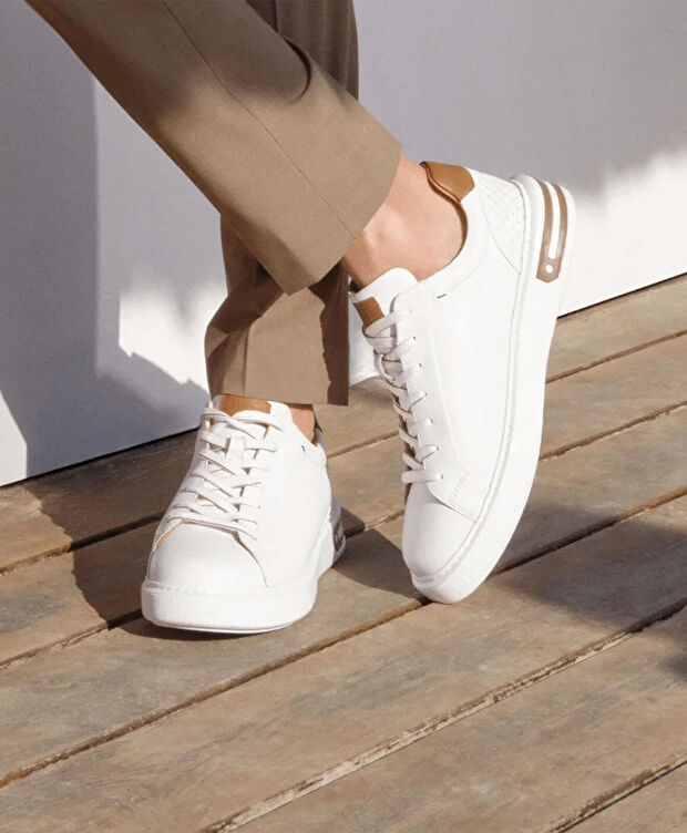 Erkek Beyaz Hakiki Deri Sneaker Ayakkabı - 8