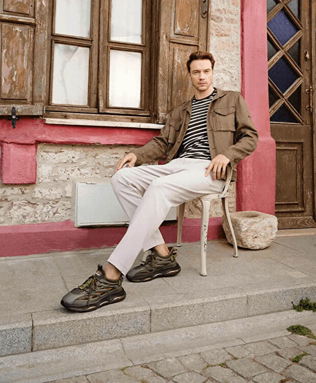 Erkek Haki Sarı Günlük Spor Ayakkabı - 3